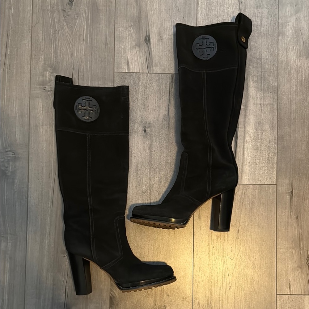 Tory Burch Black Heeled Boots with Block Heel